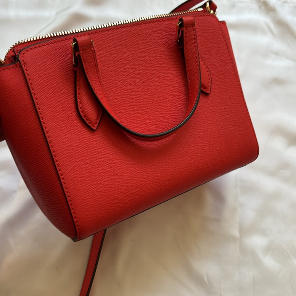 Tory Burch Emerson Mini Top Zip Tote (Brilliant Red) - Picture 9 of 13